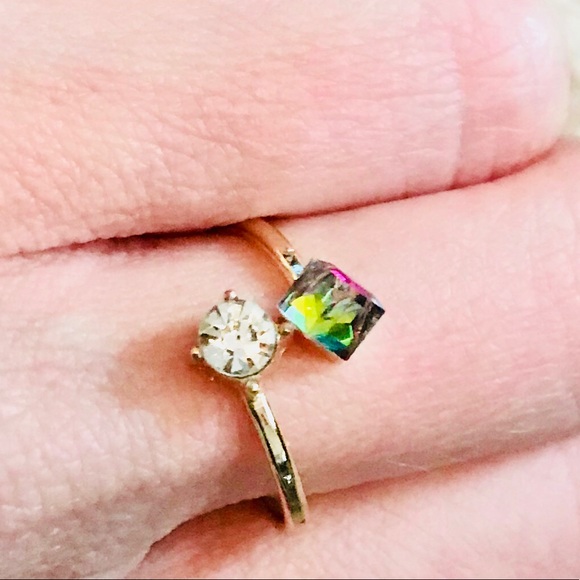 LAST! NWT dainty multi color midi ring initial - Picture 3 of 5